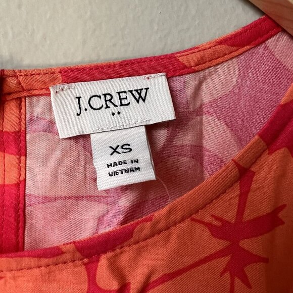 J.Crew Womens Floral Sleeveless Top XS Pink &‎ Orange - Picture 2 of 3